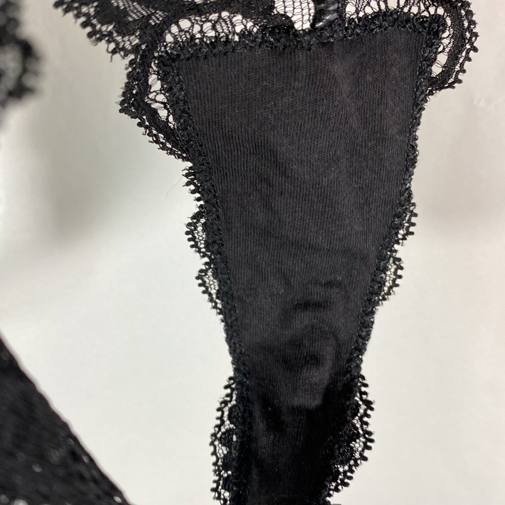 Victoria’s Secret Plunge V-Neck Sheer Black Lace Teddy Body Suit Ladies Large - Picture 8 of 16